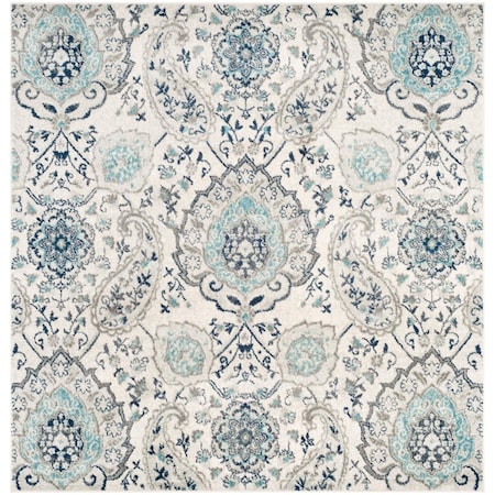 Safavieh 3 x 3 ft. Madison Bohemian Square Area Rug Cream & Light Grey MAD600C-3SQ
